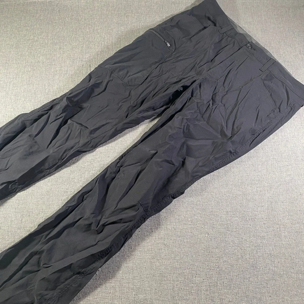 Eddie Bauer Mens 38x32 Black Hiking Ranier Pants Outdoor Nylon Spandex Blend